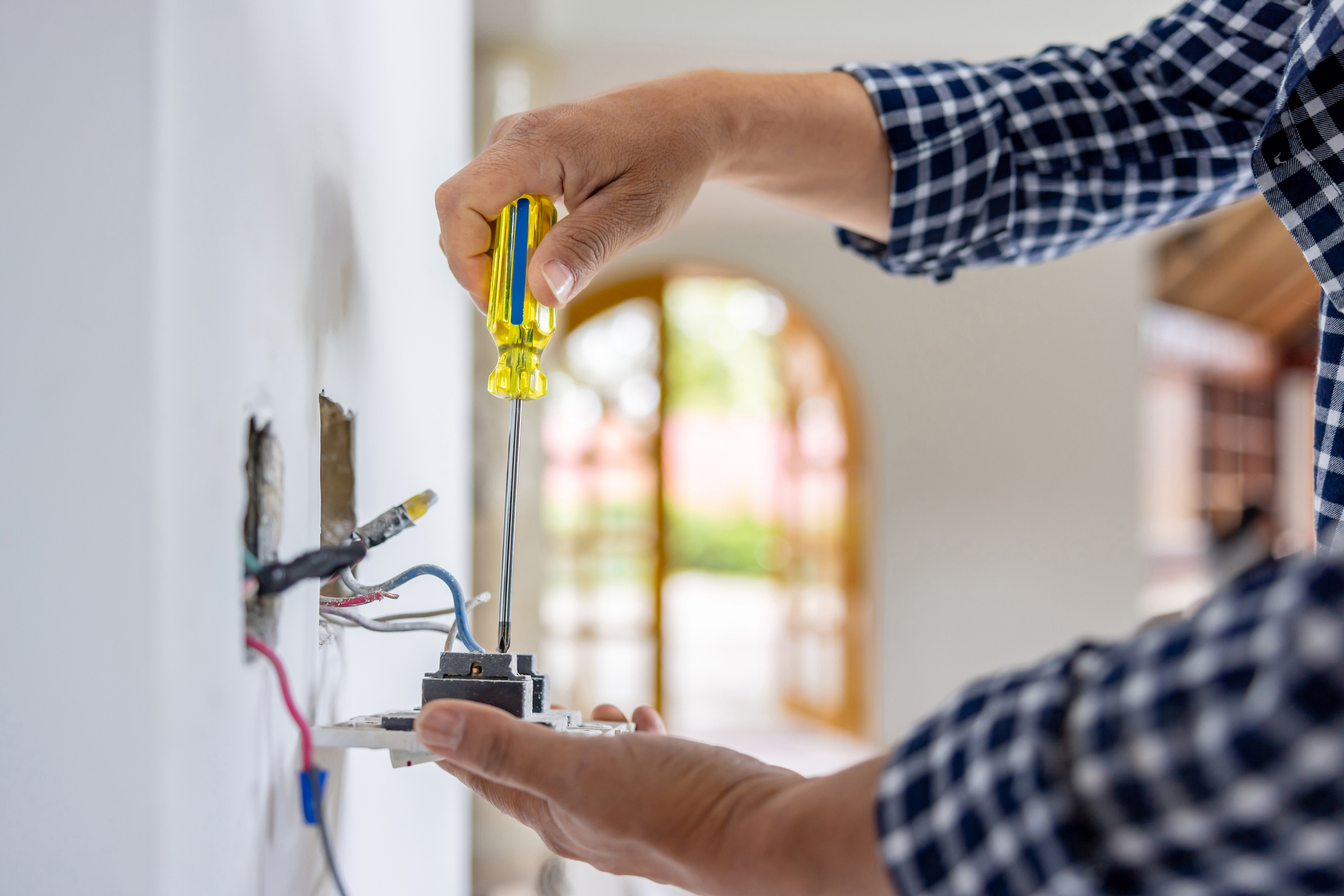 Electrician Fixing Outlet