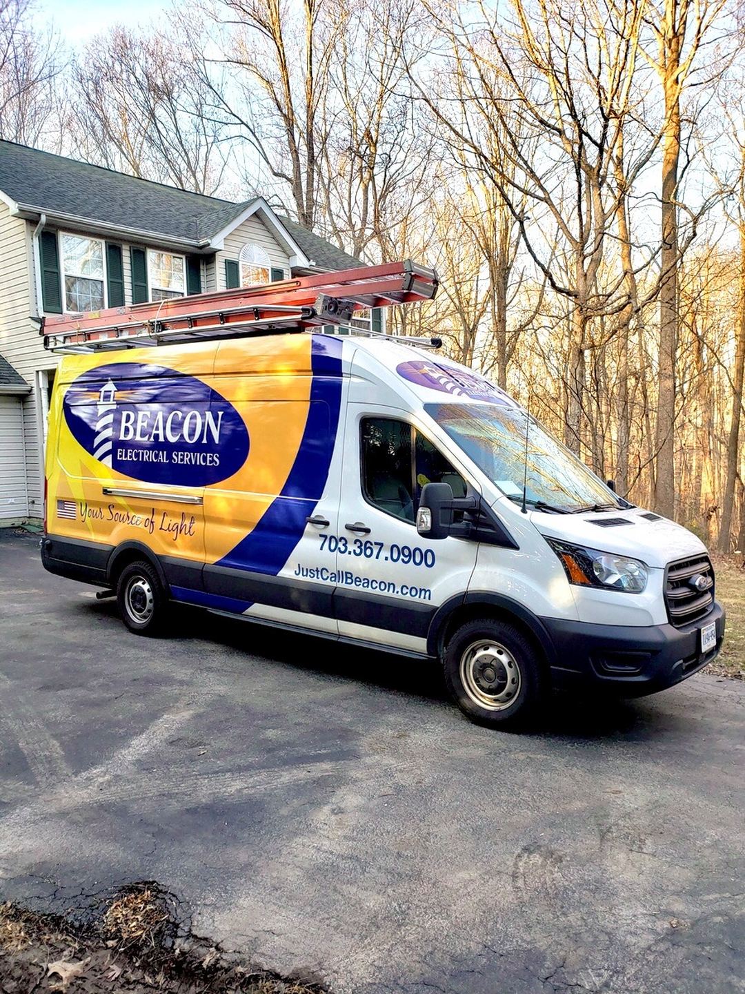 Beacon Home Services van prepared for a plumbing emergency