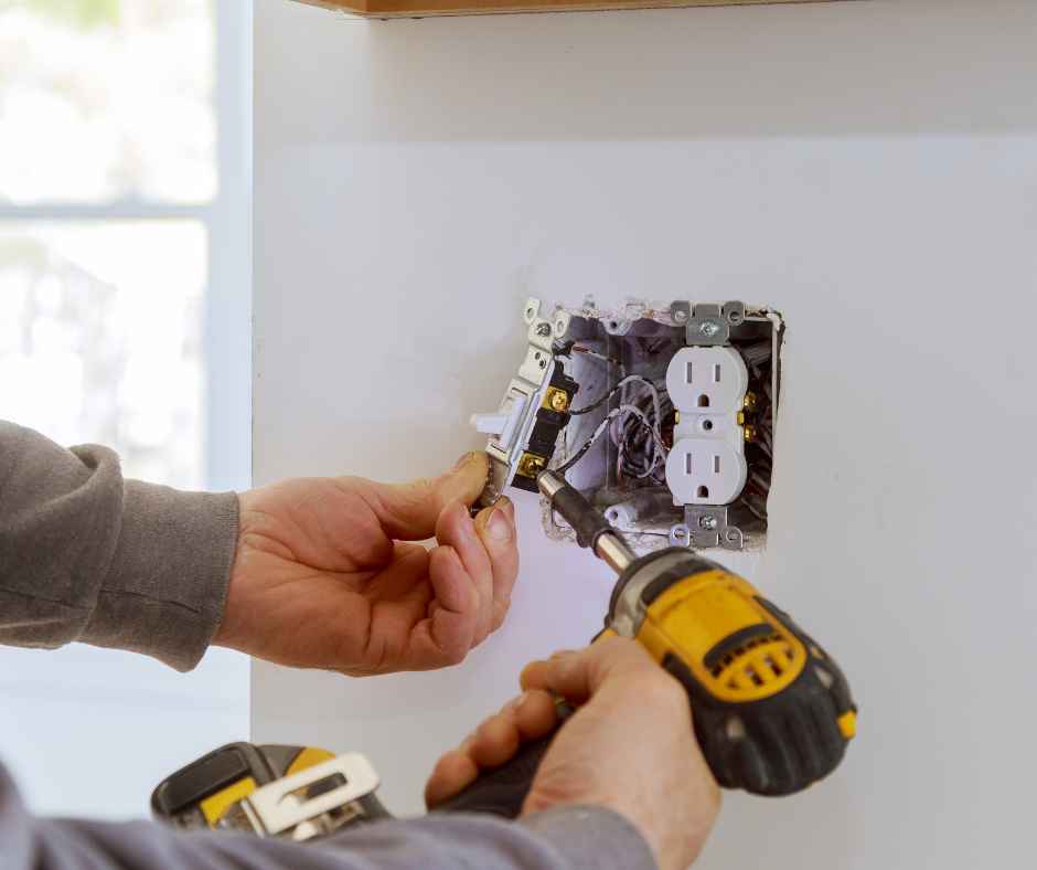 Electrical rewiring in process