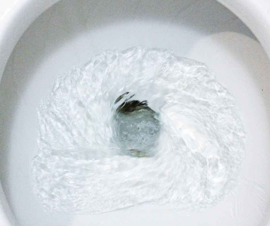 Toilet flushing water